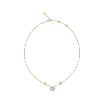 Guess Gold Crystal Flower Pendant