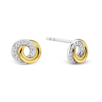 Ti Sento Milano Two-Tone Interlocking Circle Stud Earrings