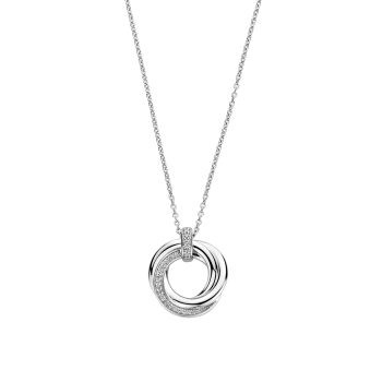 Ti Sento Milano Silver Interlocking Circles Pendant