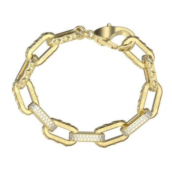 Guess Gold Chunky Paper Link Crystal Bracelet