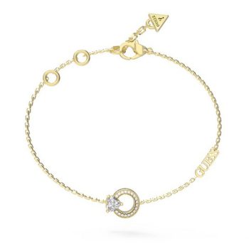 Guess Gold Crystal Circle Charm Bracelet