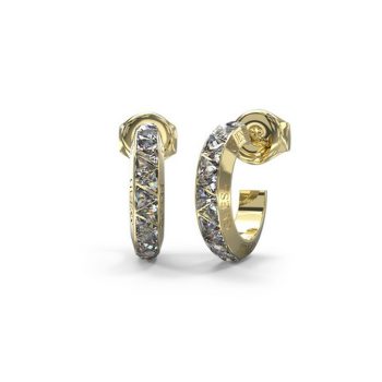Guess Gold Triangular Diamante Hoop Earrings