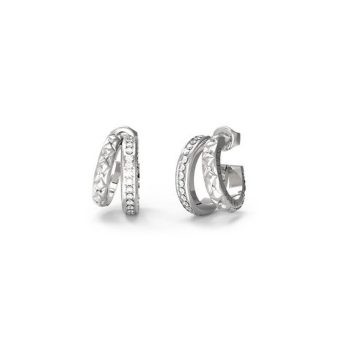Guess Silver Split Hoop Earrings