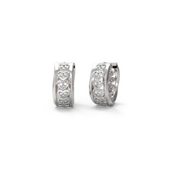 Guess Silver Heart Hoop Earrings