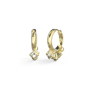 Guess Gold Hoops with Diamante Charms