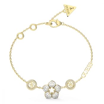 Guess Gold Crystal Flower Bracelet