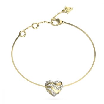 Guess Gold Crystal Heart Bracelet