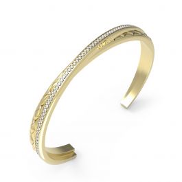 Guess Gold Crystal Criss Cross Bangle