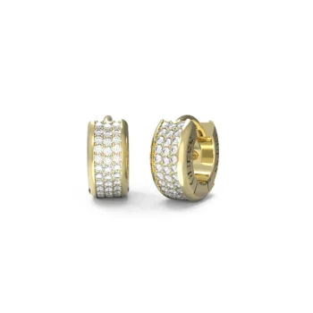 Guess Gold Chunky Crystal Hoop Earrings