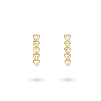 24Kae Yellow Heart Stone Drop Earrings