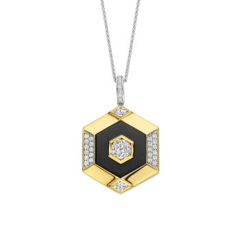 Ti Sento Two-Tone Black Hexagonal Pendant