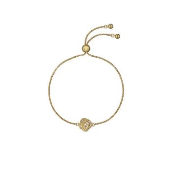 Ted Baker Gold Crystal Flower Drawstring Bracelet