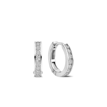 Ti Sento Milano Silver Cubic Zirconia Hoop Earrings