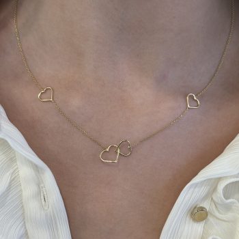 9ct Yellow Gold Open Heart Necklet