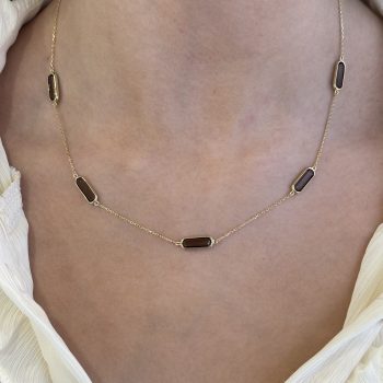9ct Yellow Gold Created Smokey Topaz Necklet