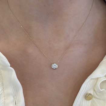 9ct Yellow Gold Round Cubic Zirconia Pendant