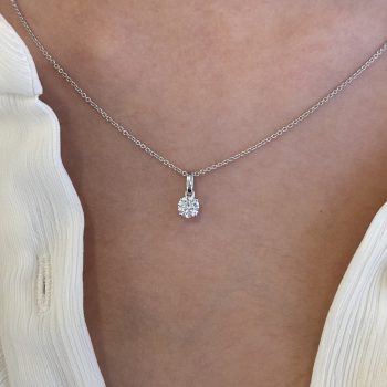 18ct White Gold Lab Diamond Solitaire Pendant