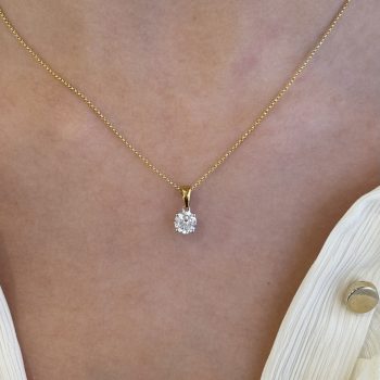 18ct Yellow Gold Diamond Solitaire Pendant