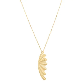 9ct Yellow Gold Leaf Fanned Drop Pendant