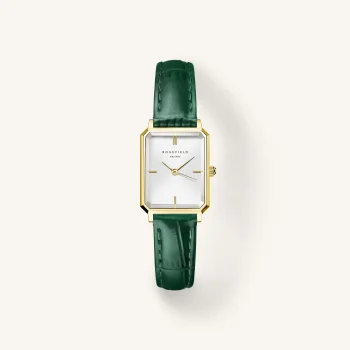 Rosefield Octagon XS Emerald Green Leather Strap