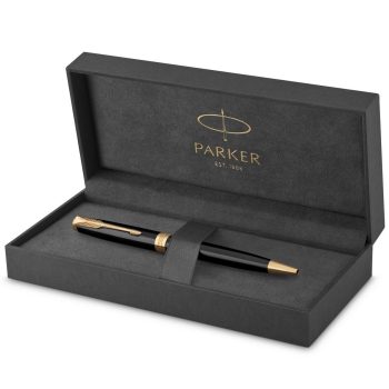 Parker Sonnet Ballpoint Pen Black Lacquer with Gold Trim