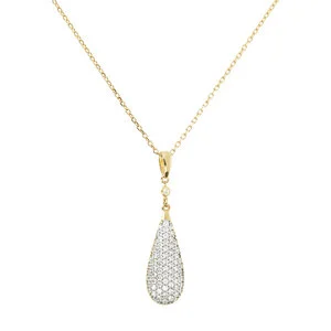 Bronzallure Gold Pave Drop Pendant