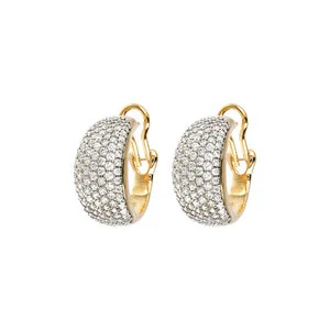 Bronzallure Gold Chunky Pave Hoop Earrings
