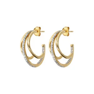 Bronzallure Gold Triple Half Hoop Earrings