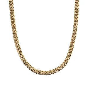 Bronzallure Yellow Gold Popcorn Polished Necklace