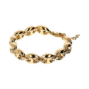 Bronzallure Gold Chunky Coffee Bean Link Bracelet