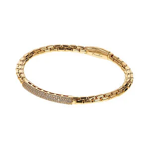 Bronzallure Gold Venetian Link Pave Bangle