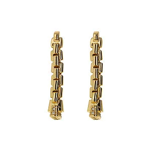 Bronzallure Golden Venetian Mesh Wire Dangle Earrings with Cubic Zirconia Pavé