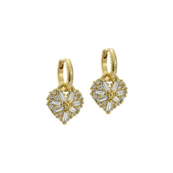 Ted Baker Gold Cluster Heart Drop Earrings