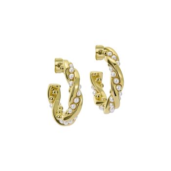 Ted Baker Gold Pearl Hoop Earrings