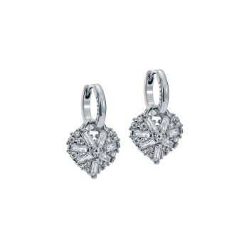 Ted Baker Silver Cluster Heart Drop Earrings