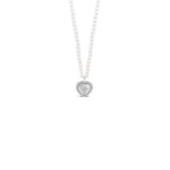 Absolute Kids Sterling Silver Mother of Pearl Heart and Pearl Chain