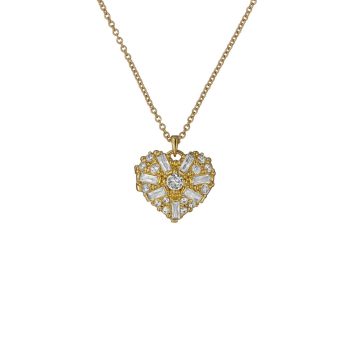 Ted Baker Gold Crystal Cluster Heart Pendant