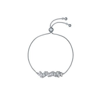 Ted Baker Silver Baguette Cluster Drawstring Bracelet