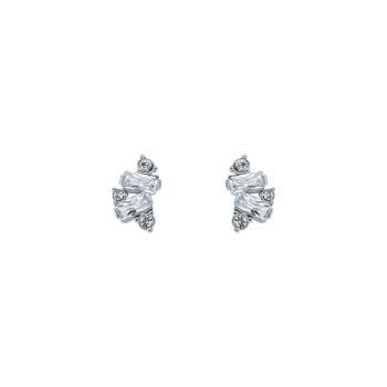 Ted Baker Silver Baguette Cluster Stud Earrings