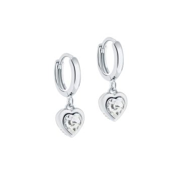 Ted Baker Silver Drop Heart Earrings