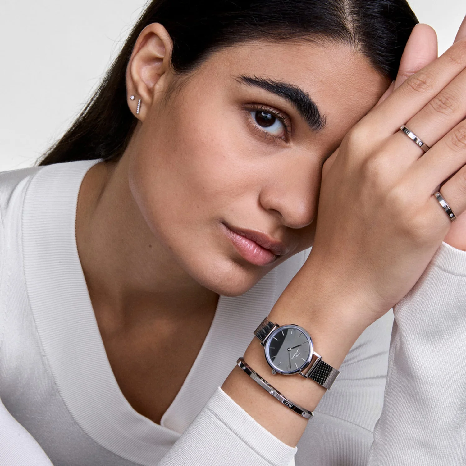 Daniel Wellington Ladies Silver Petite Reflection