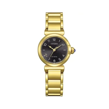 Citizen Ladies Gold L Mae Black Dial Eco-Drive Watch