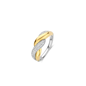 Ti Sento Milano Two-Tone Pave Twist Ring