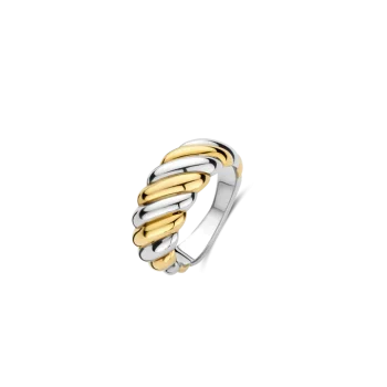 Ti Sento Milano Two-Tone Chunky Domed Twist Ring