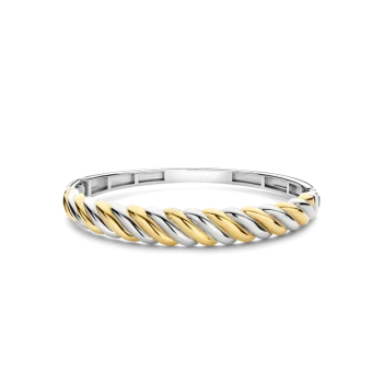 Ti Sento Milano Two-Tone Twist Domed Bangle