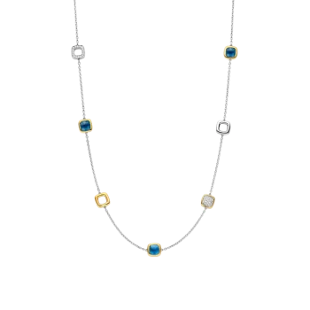 Ti Sento Milano Two-Tone Blue & Pave Cushion Pendant