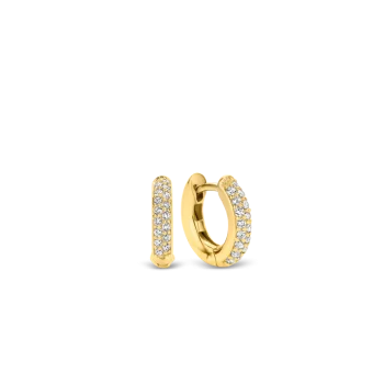 Ti Sento Gold Crystal Huggie Hoops