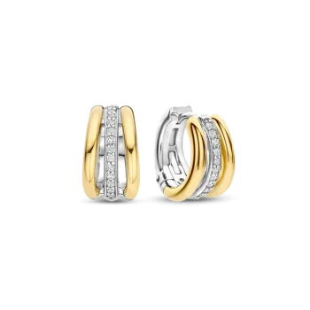 Ti Sento Milano Two-Tone Three Layer Hoops