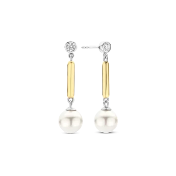 Ti Sento Milano Two-Tone Pearl Drop Earrings