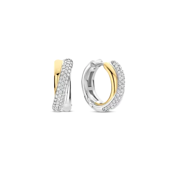 Ti Sento Milano Two-Tone Criss Cross Hoop Earrings